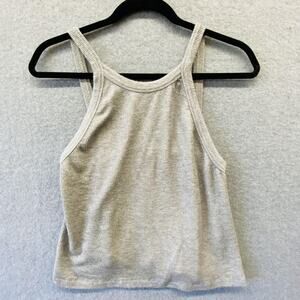 Intimately Free People Tank Top Womens Small Gray Ribbed Knit High Neck Cami
